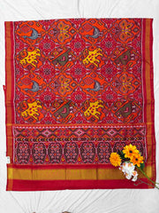 Red & orange figure Design Patola Saree