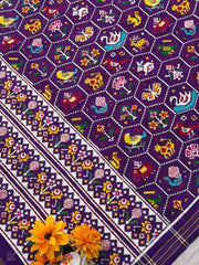 Beautiful Purple figure wesve Patan Patola Saree