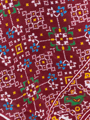 Maroon Navratan Double Ikat Dupatta