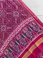 Pink purple Manekchawk double ikat dupatta