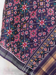 Deep Purple Navaratan Single Ikat Dupatta