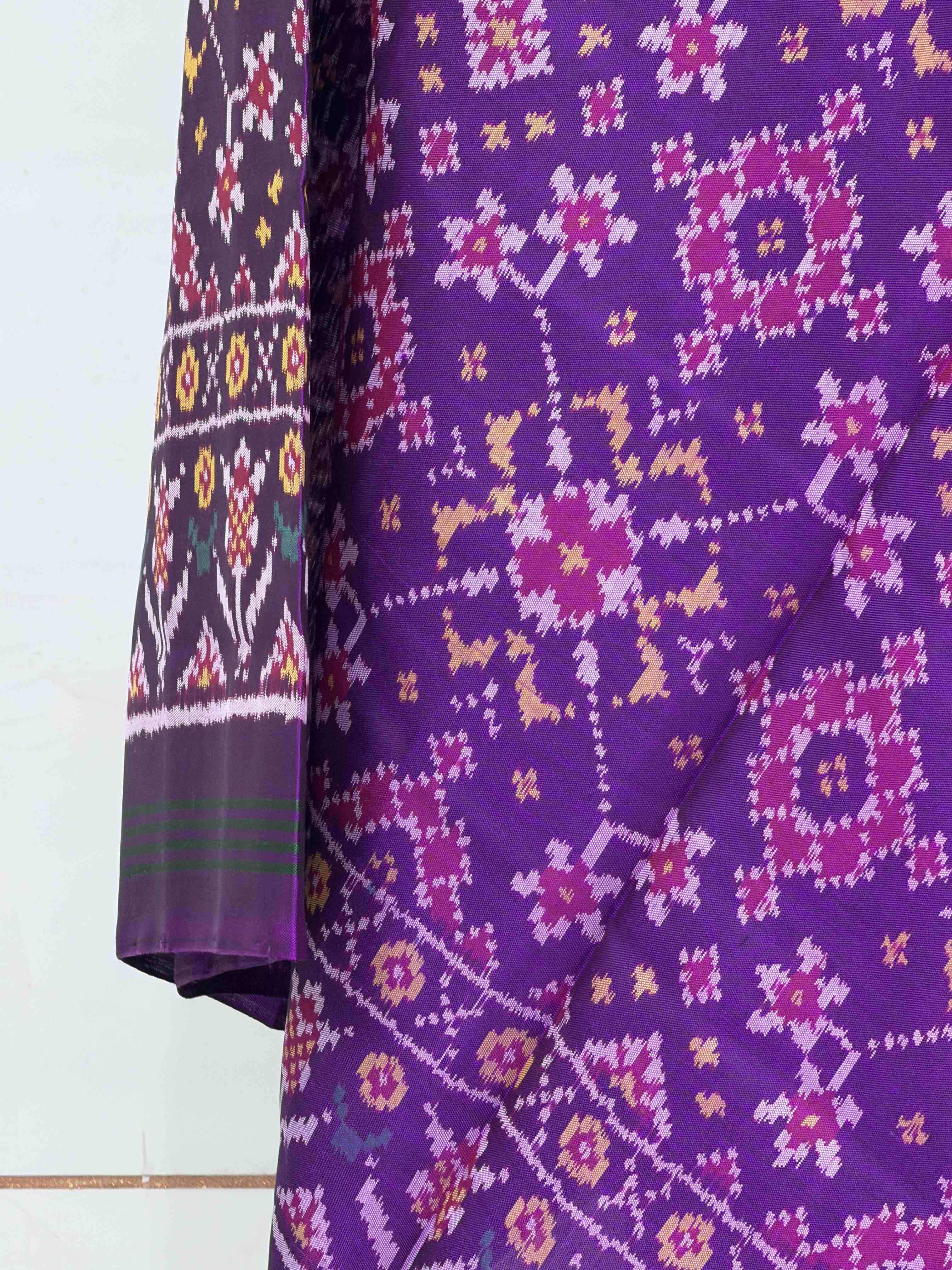 Purple Navaratan Single ikat Dupatta