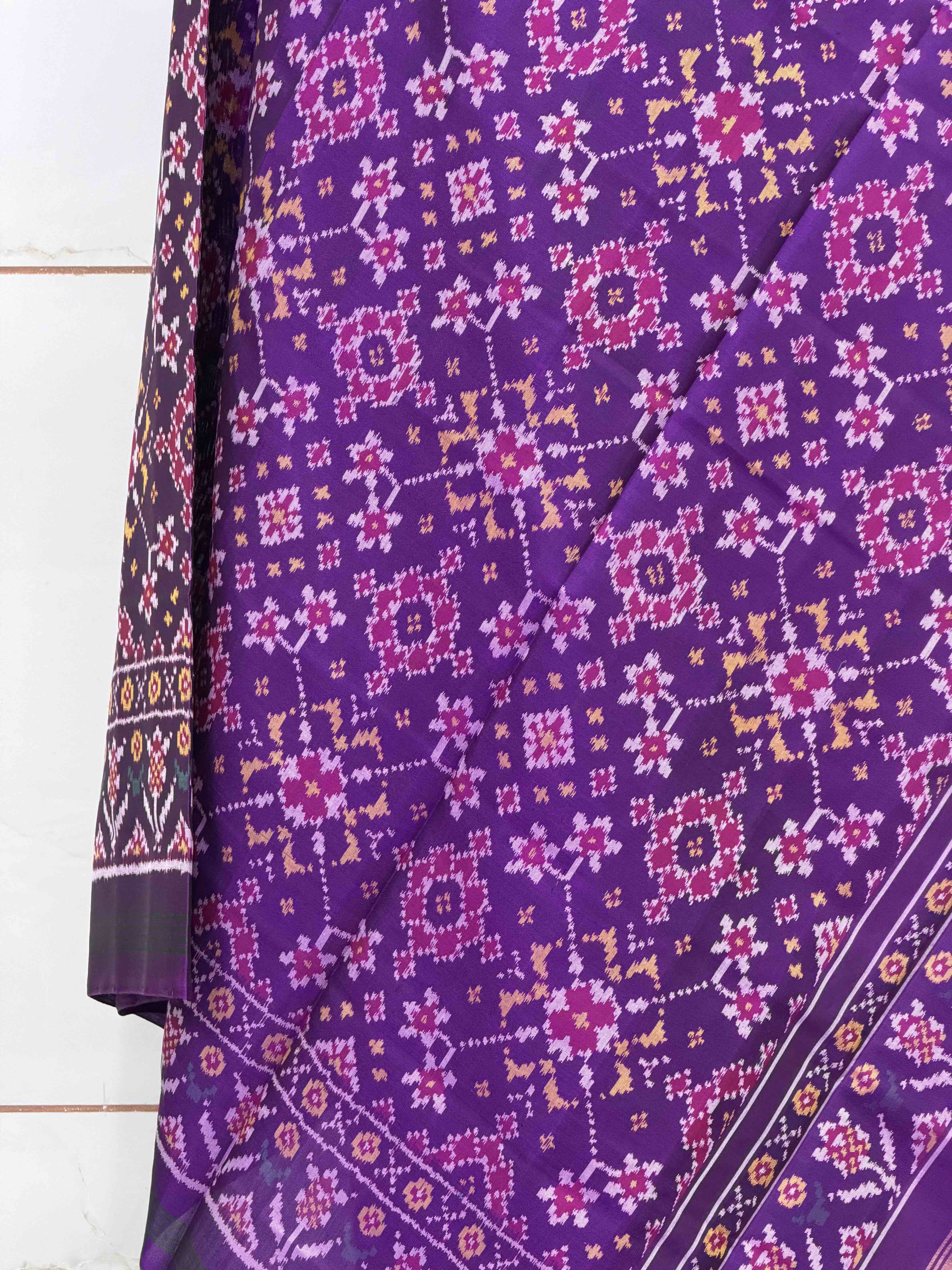 Purple Navaratan Single ikat Dupatta