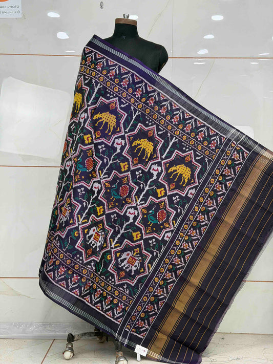Deep purple Big Star Figure single Ikat Dupatta