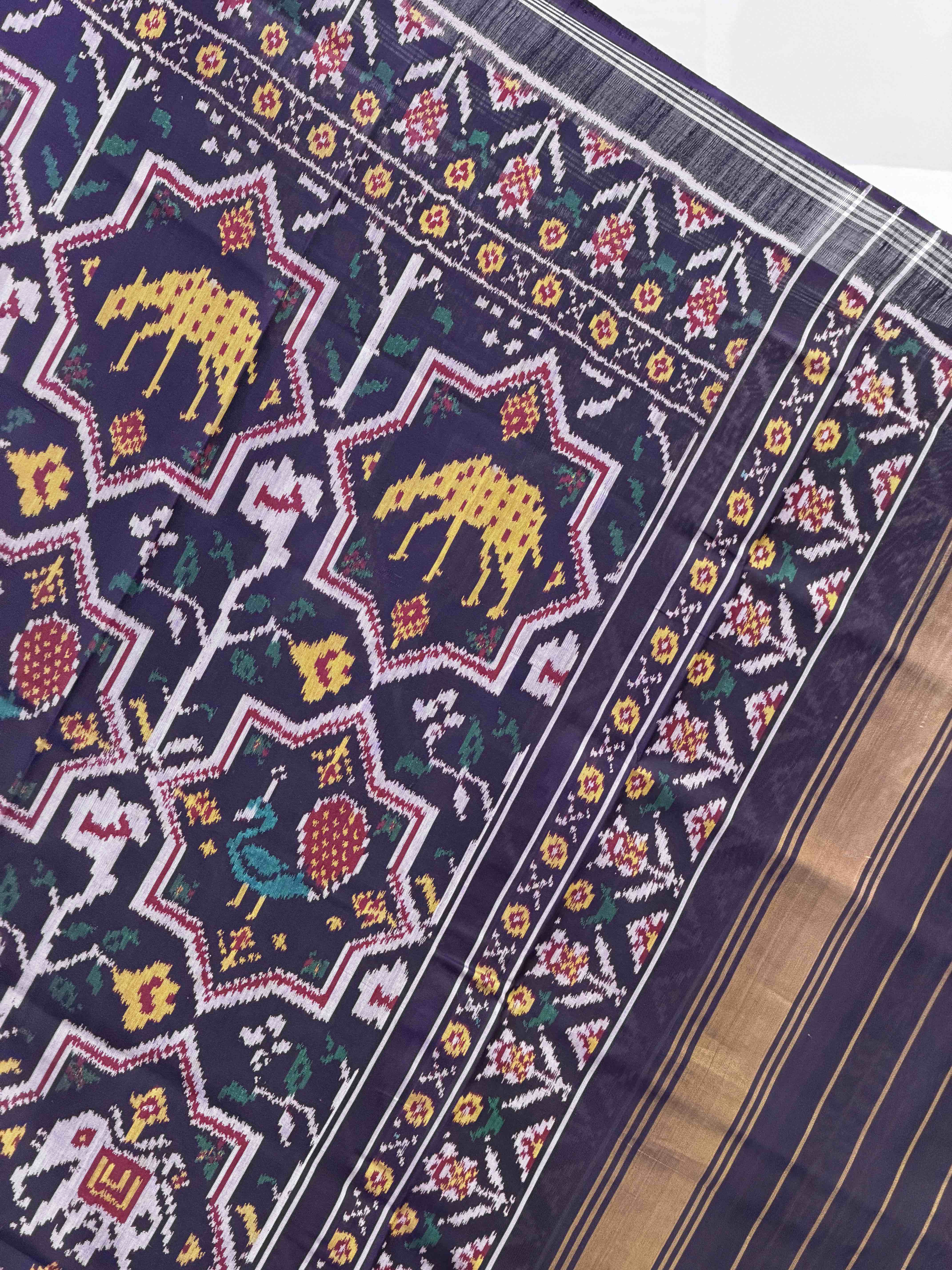 Deep purple Big Star Figure single Ikat Dupatta