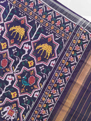 Deep purple Big Star Figure single Ikat Dupatta
