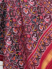Maroon Narikunjar Single Ikat Dupattas