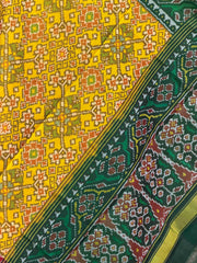 Ganga Jamuna tri colour Dual pallu Single ikat Dupatta