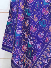 Blue motif design Single Ikat Dupatta
