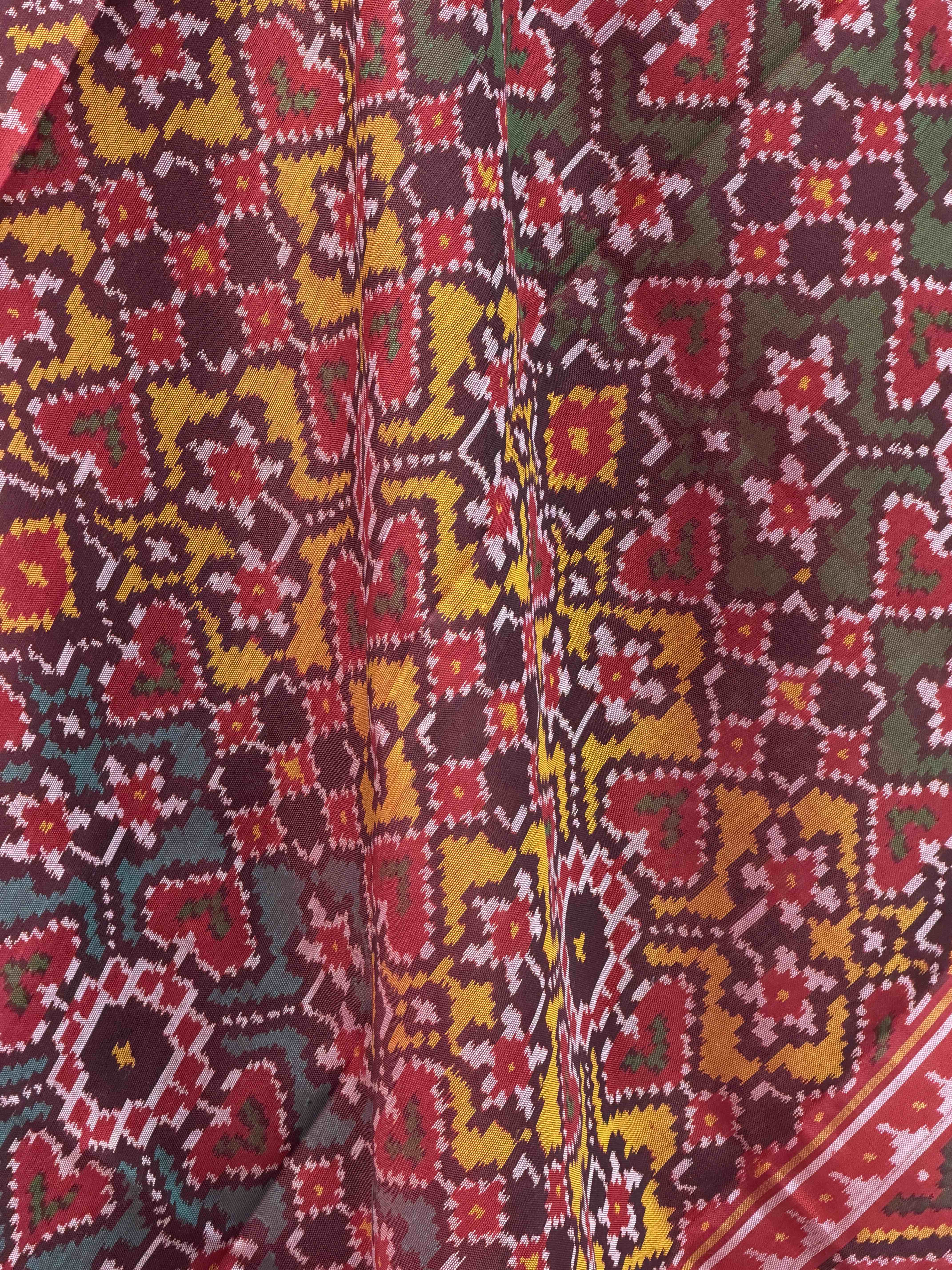 Maroon with multiple colour Manekchawk Design Dupatta