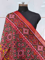 Maroon with multiple colour Manekchawk Design Dupatta