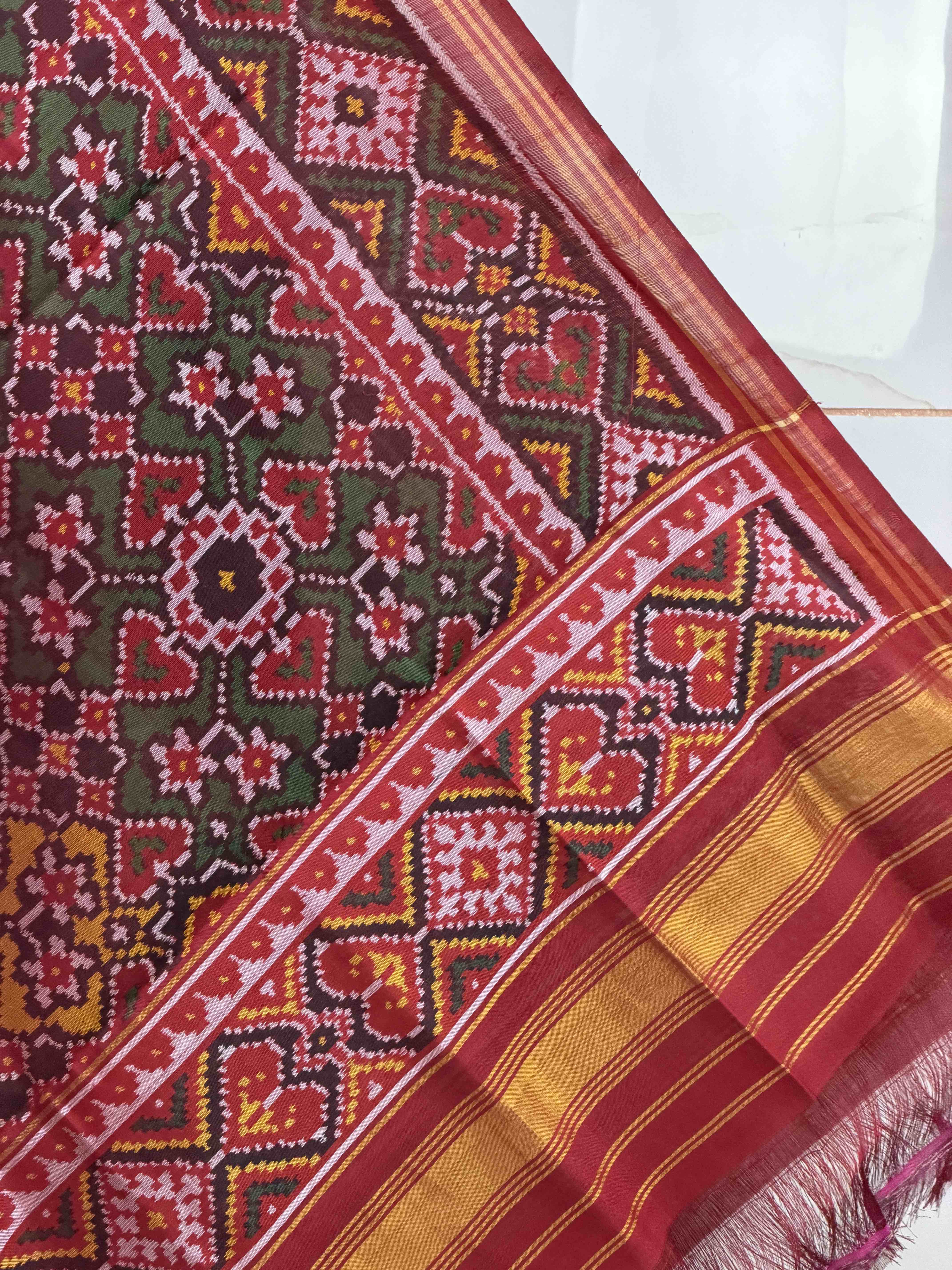 Maroon with multiple colour Manekchawk Design Dupatta