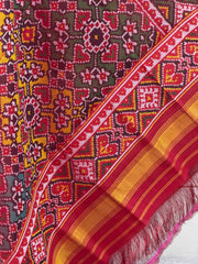 Maroon with multiple colour Manekchawk Design Dupatta