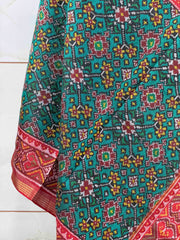 Red & Rama Green Navaratan Single Ikata Dupatta
