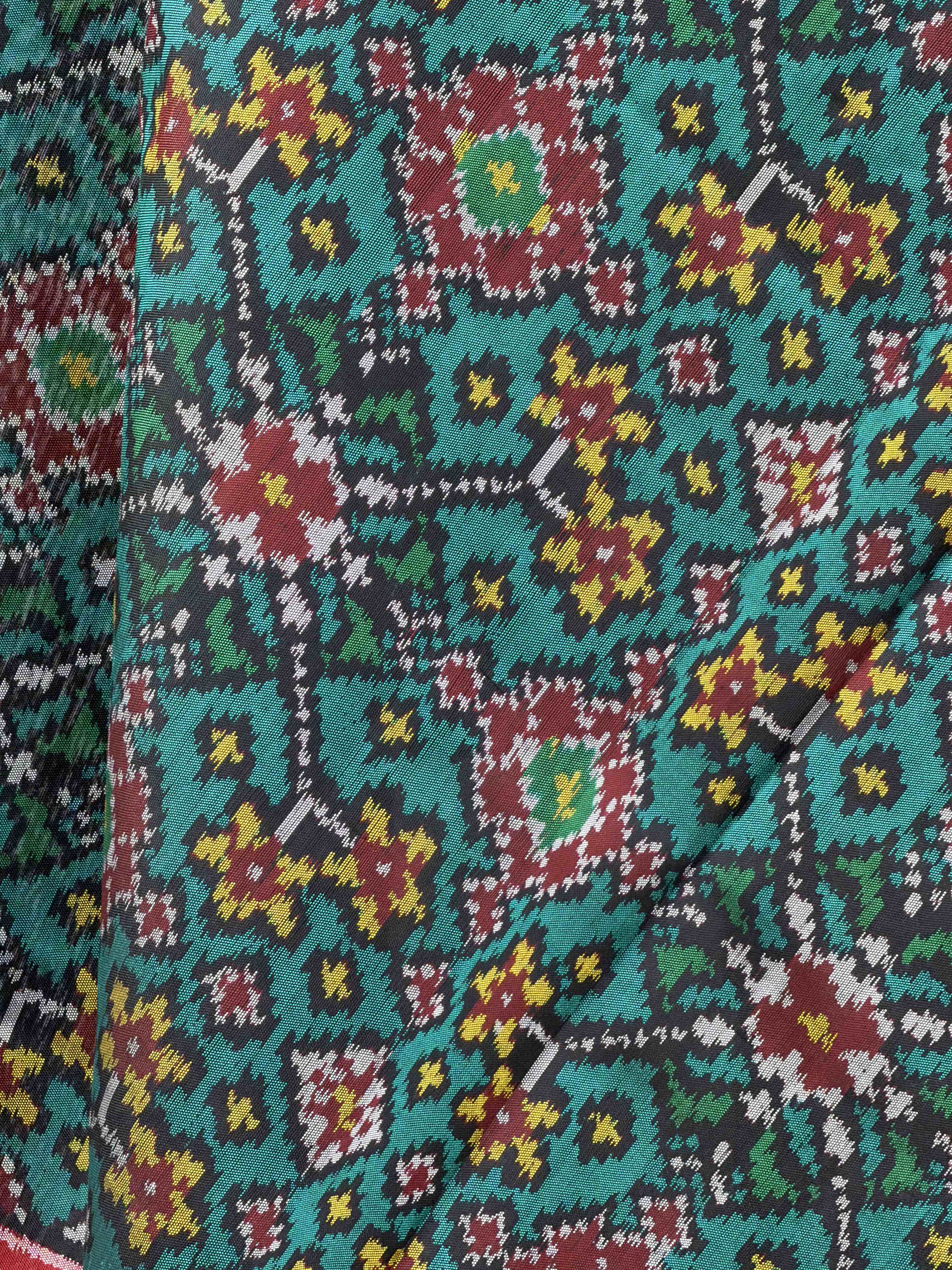 Red & Rama Green Navaratan Single Ikata Dupatta