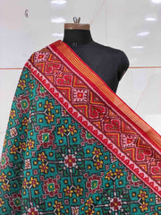 Red & Rama Green Navaratan Single Ikata Dupatta