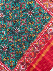 Red & Rama Green Navaratan Single Ikata Dupatta