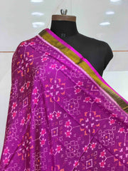 Small Dupatta magenta pink Navaratan Patola weave