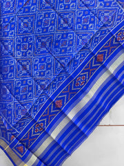 Small dupatta in panchanda design weave single ikat