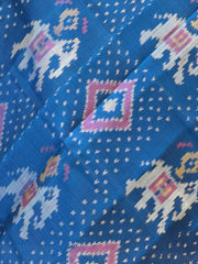 Small dupatta in turquoise Blue single ikat