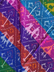 Small dupatta in multi stripe Single Ikat woven