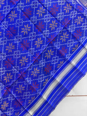 Small dupatta in blue colour single ikat weave