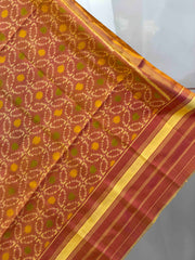 Small dupatta in peach pink single ikat weave