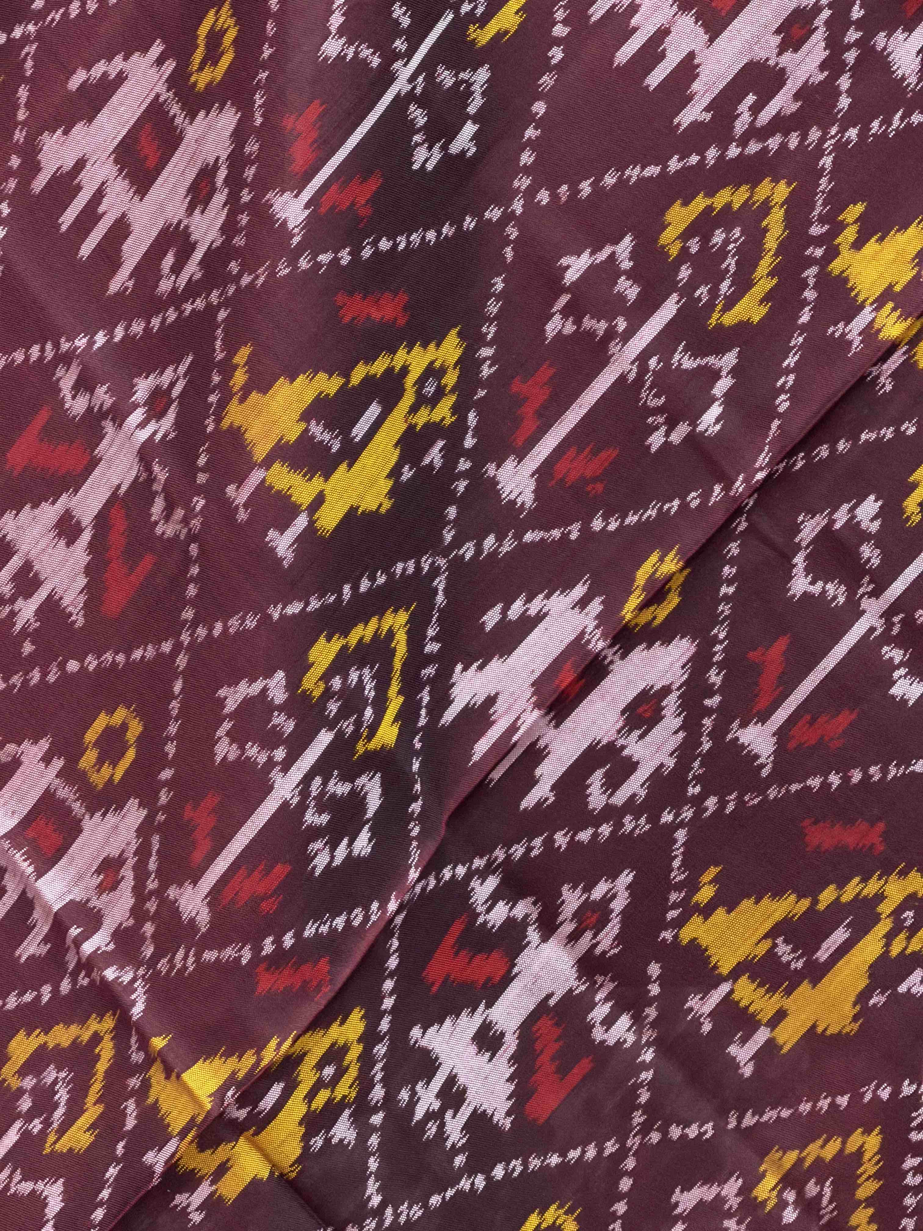 small dupatta in brown shade narikunj design single ikat woven