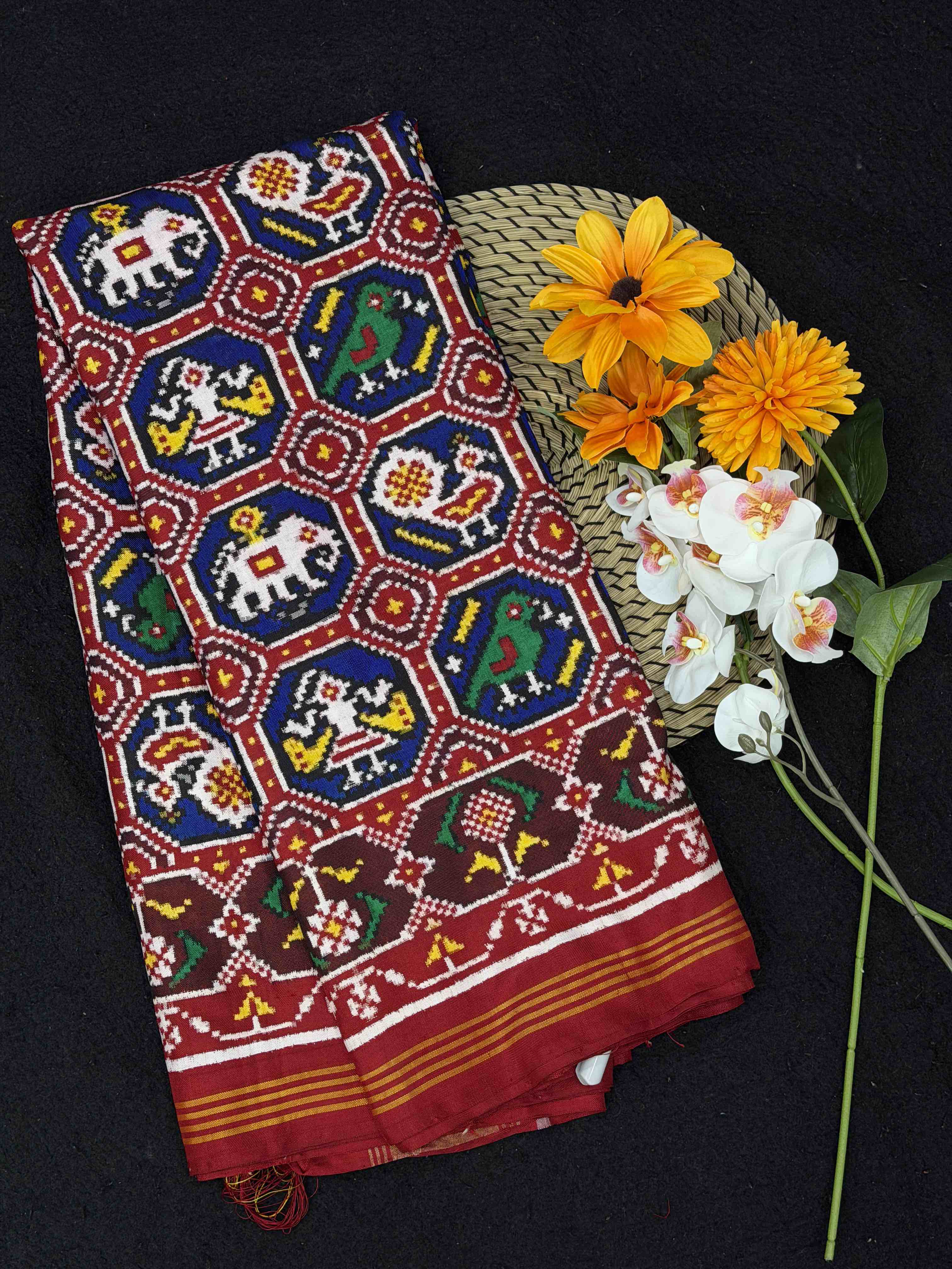 Red & Blue Narikunjar Patola Sarees