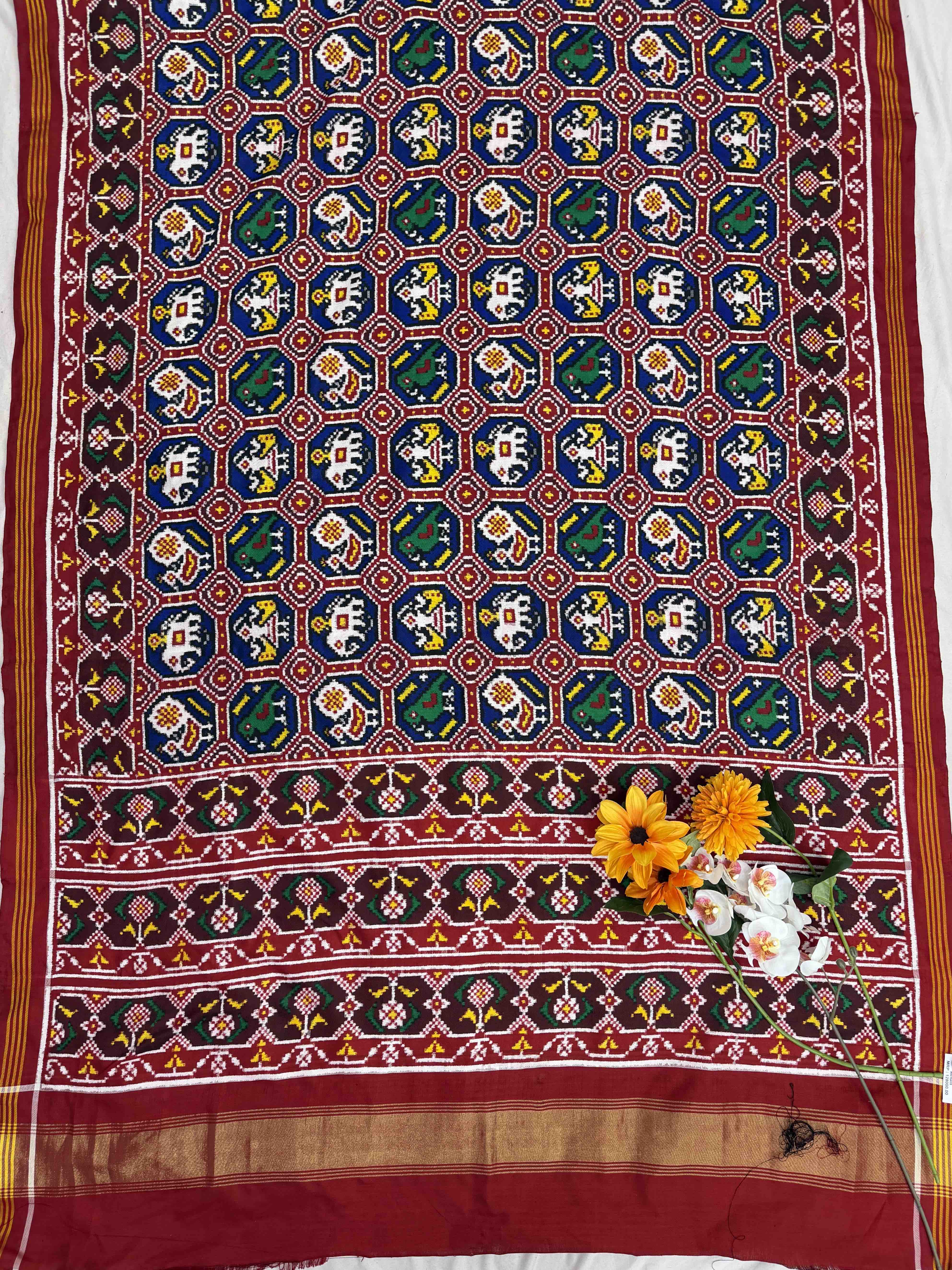 Red & Blue Narikunjar Patola Sarees