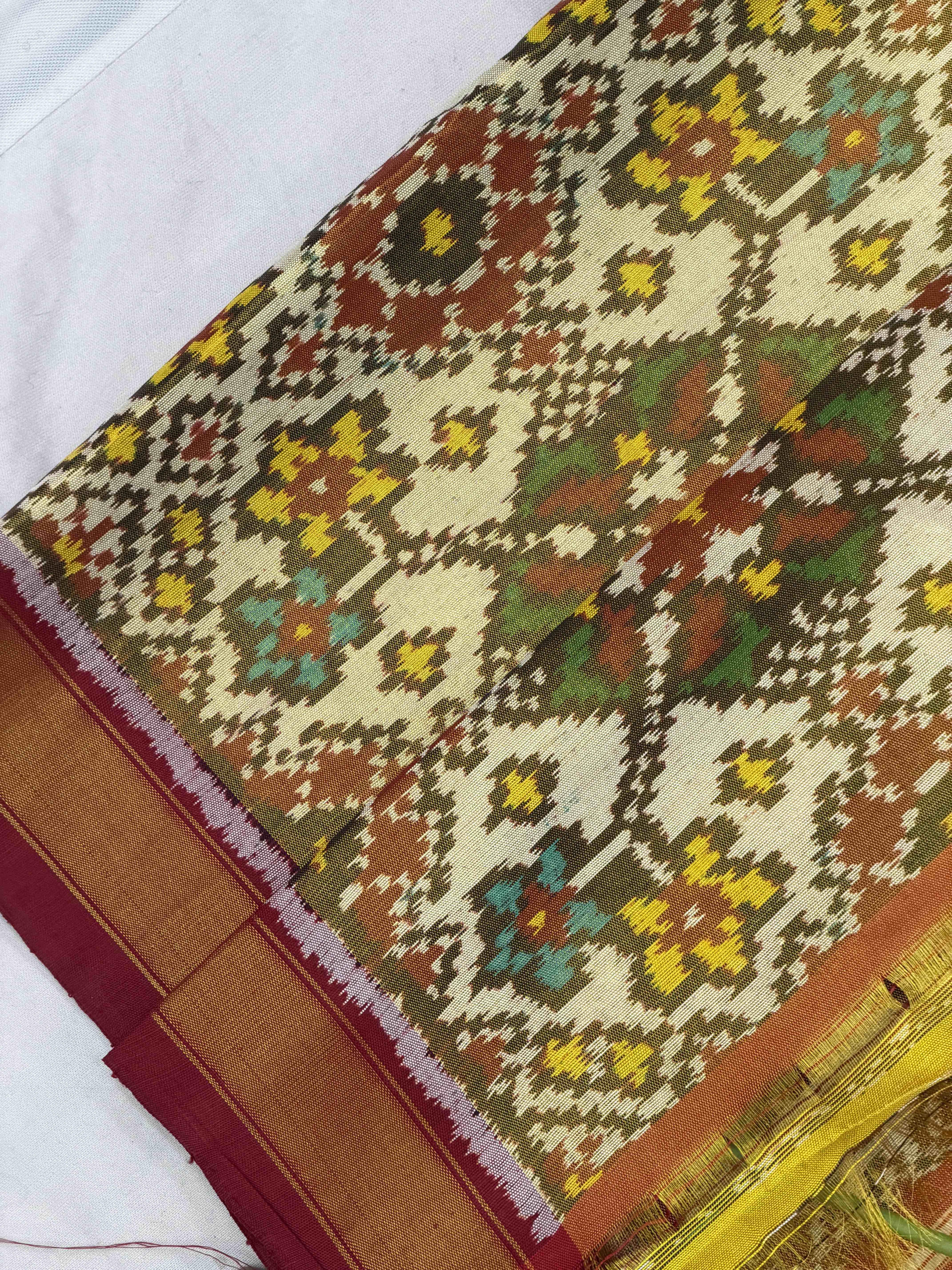 Tissue Patola saree in Plain with border