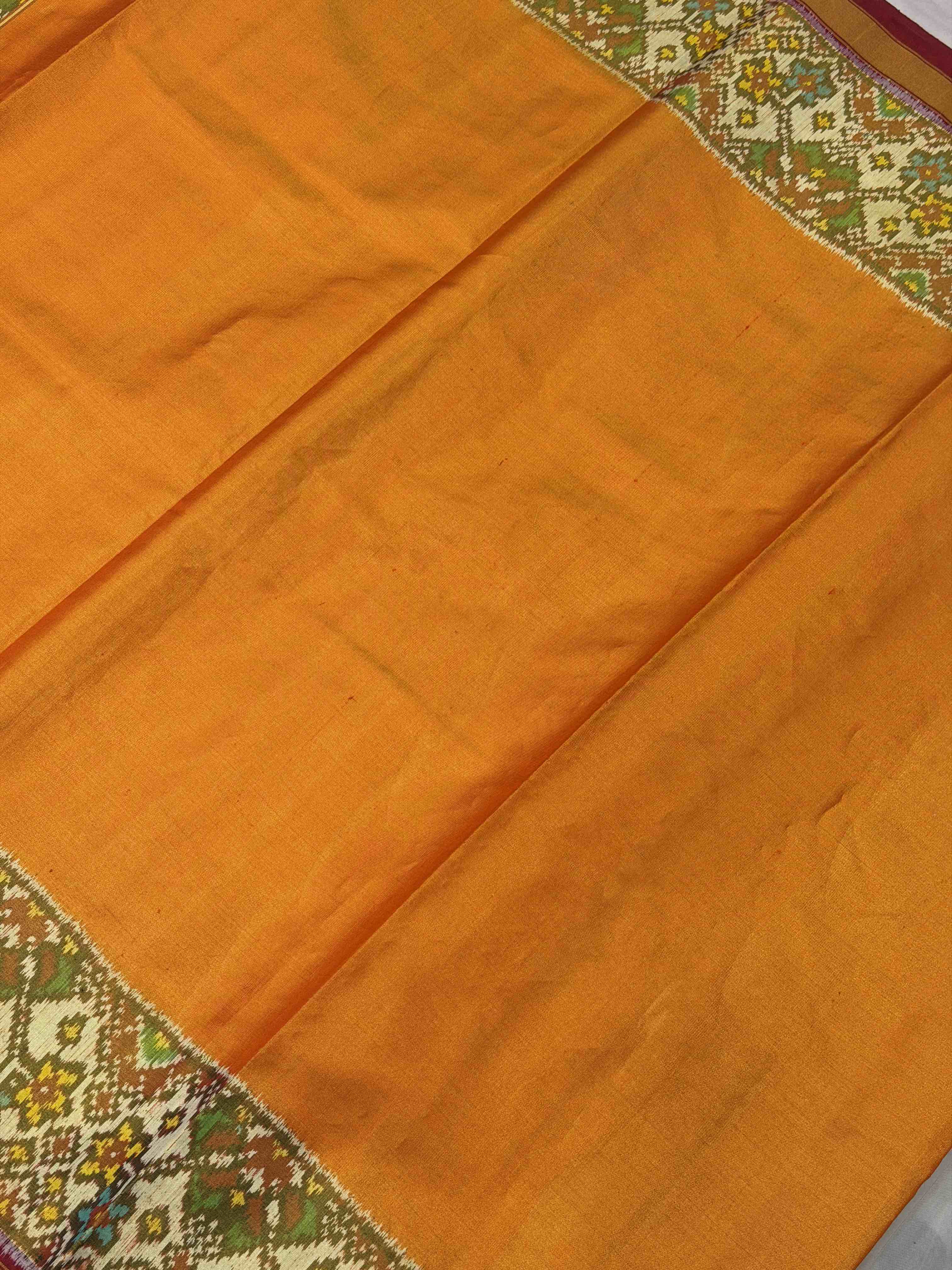 Tissue Patola saree in Plain with border
