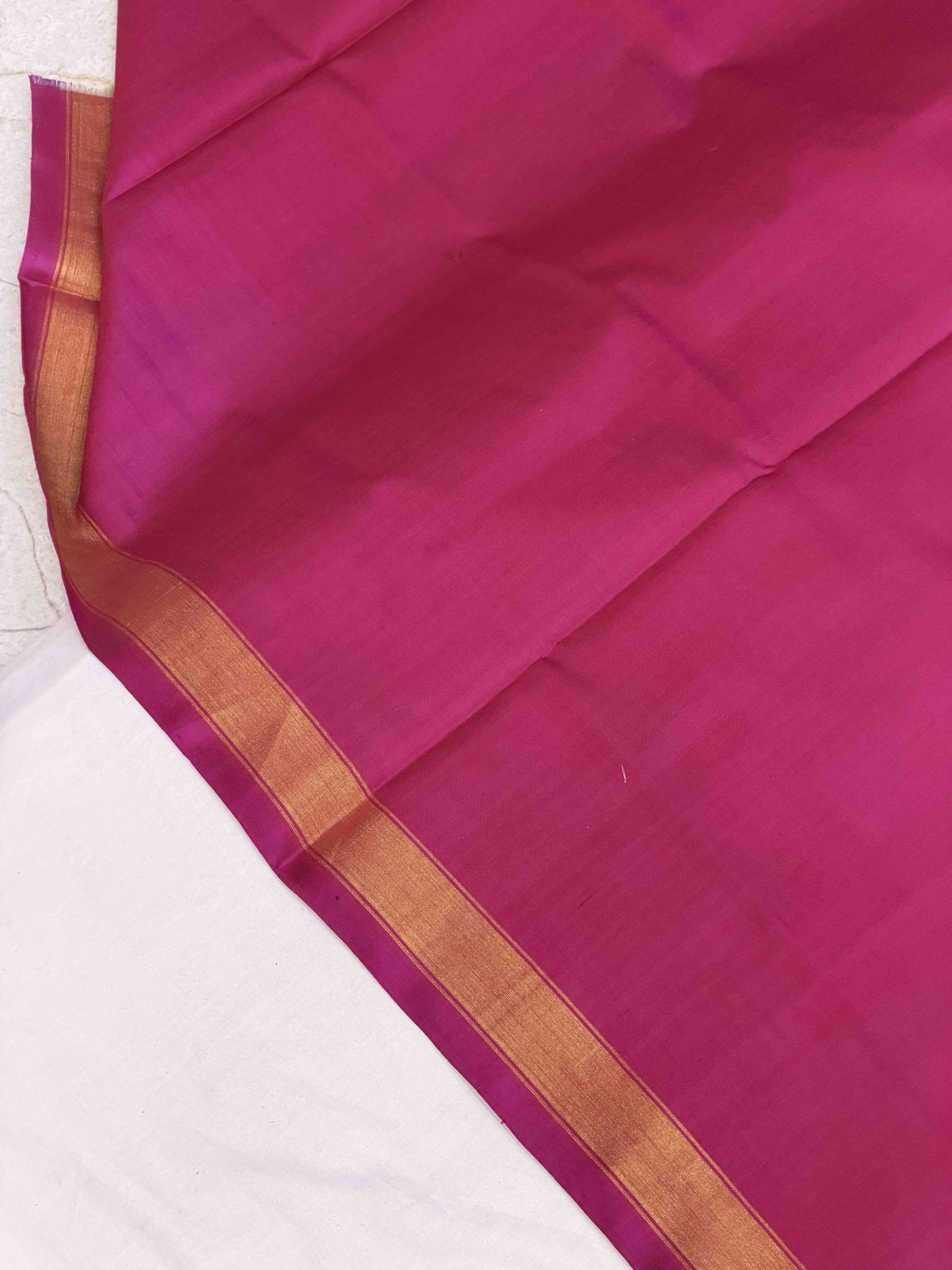 Pink & Teal plain Rajkot Patola Saree