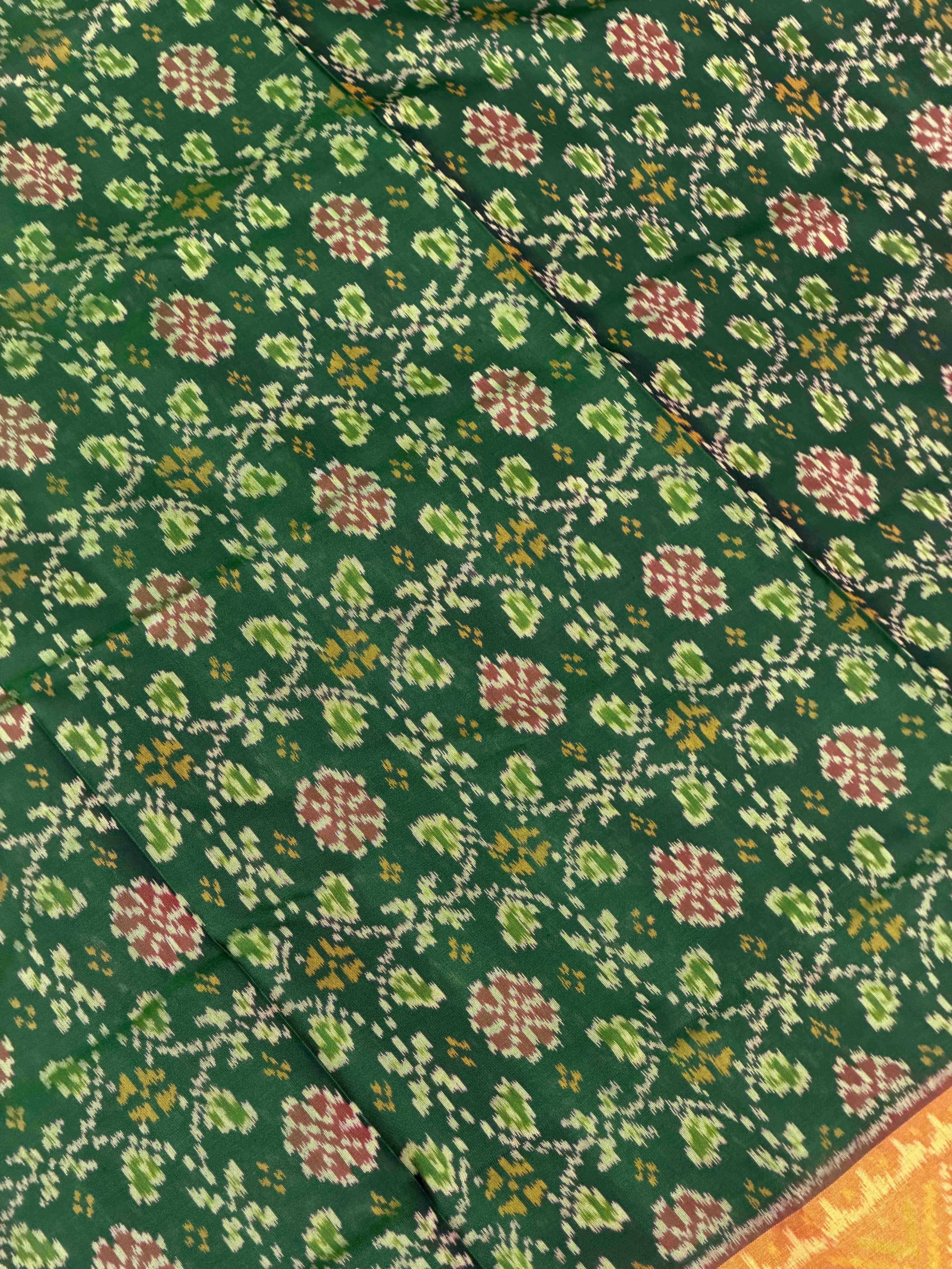 Red & Green Traditional Rajkoti Patola Sarees