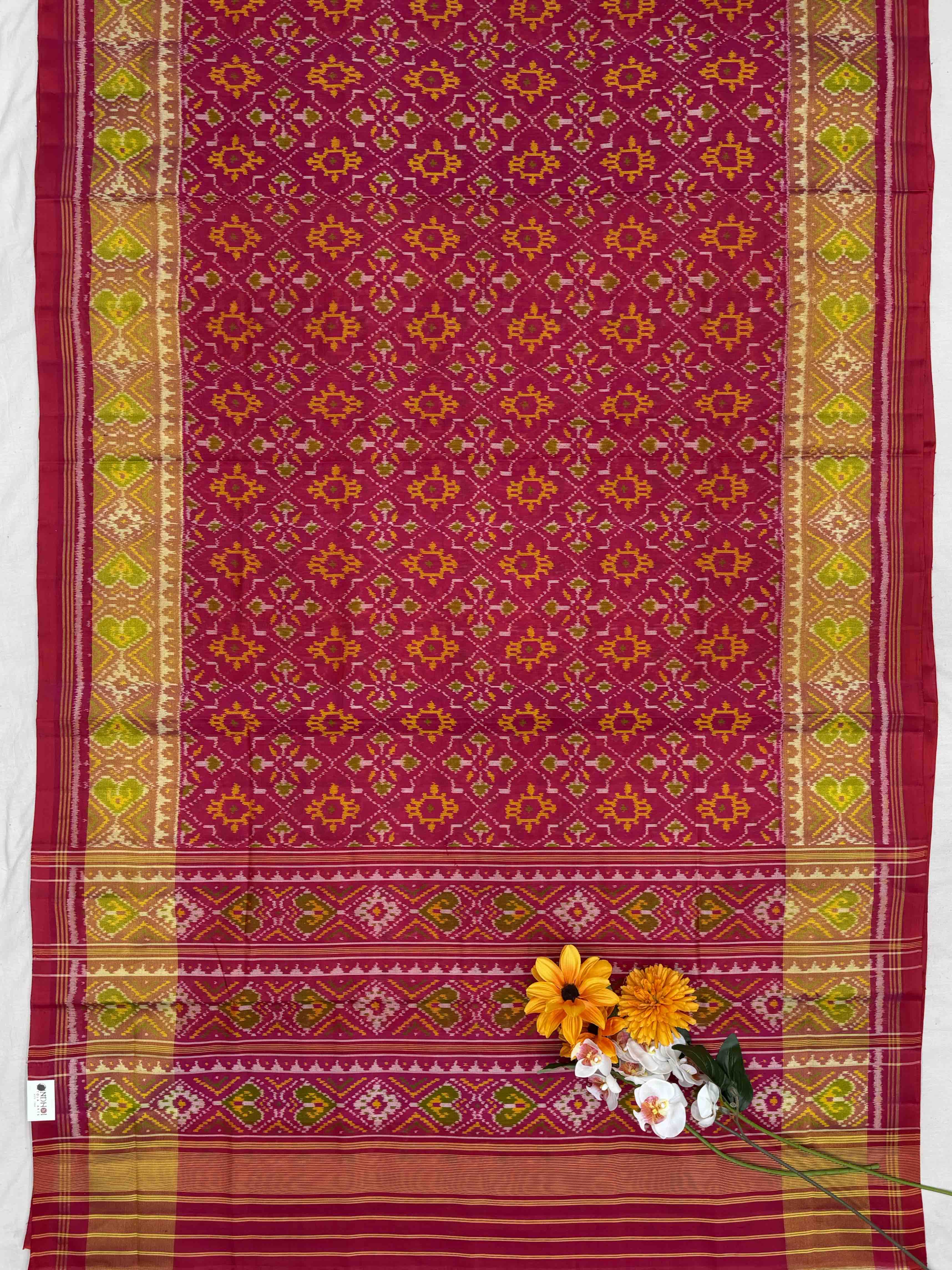 Pink & fusion of Panchanda Rani pink rajkoti Patola Saree