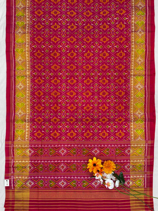 Pink & fusion of Panchanda Rani pink rajkoti Patola Saree