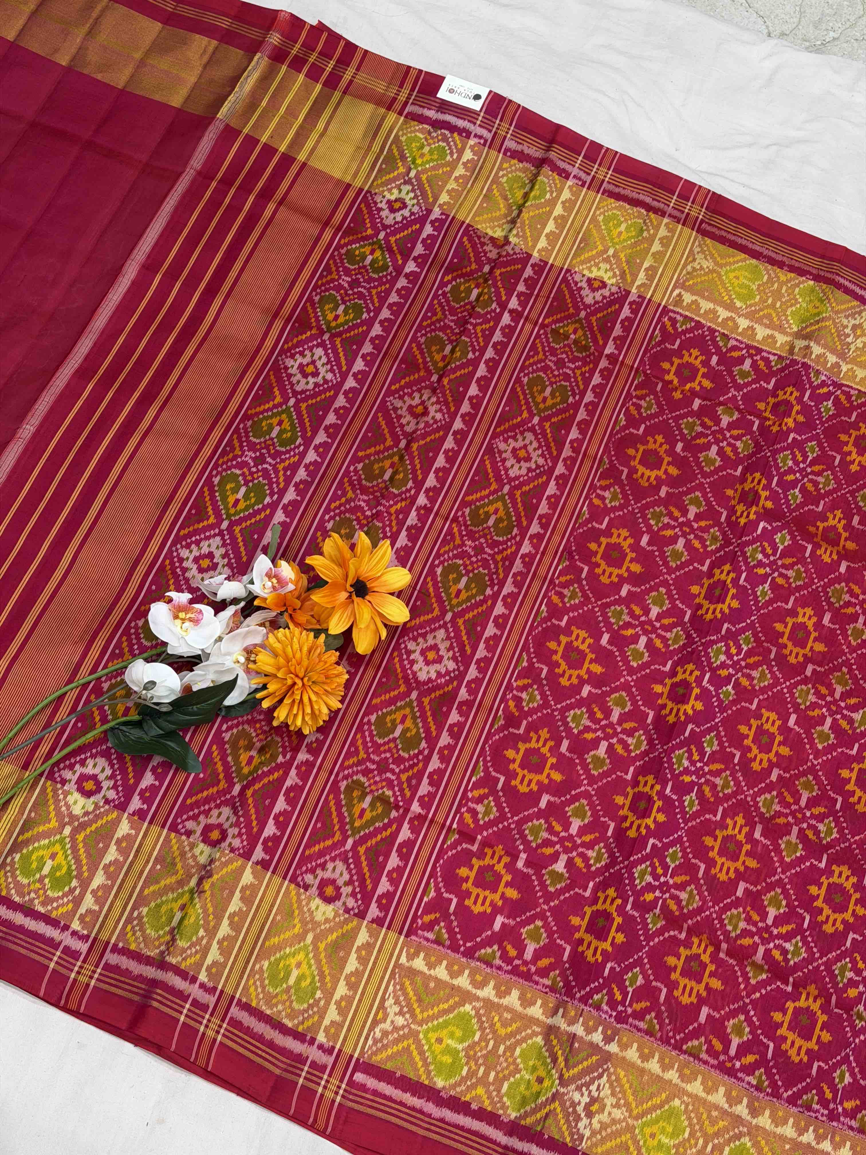 Pink & fusion of Panchanda Rani pink rajkoti Patola Saree