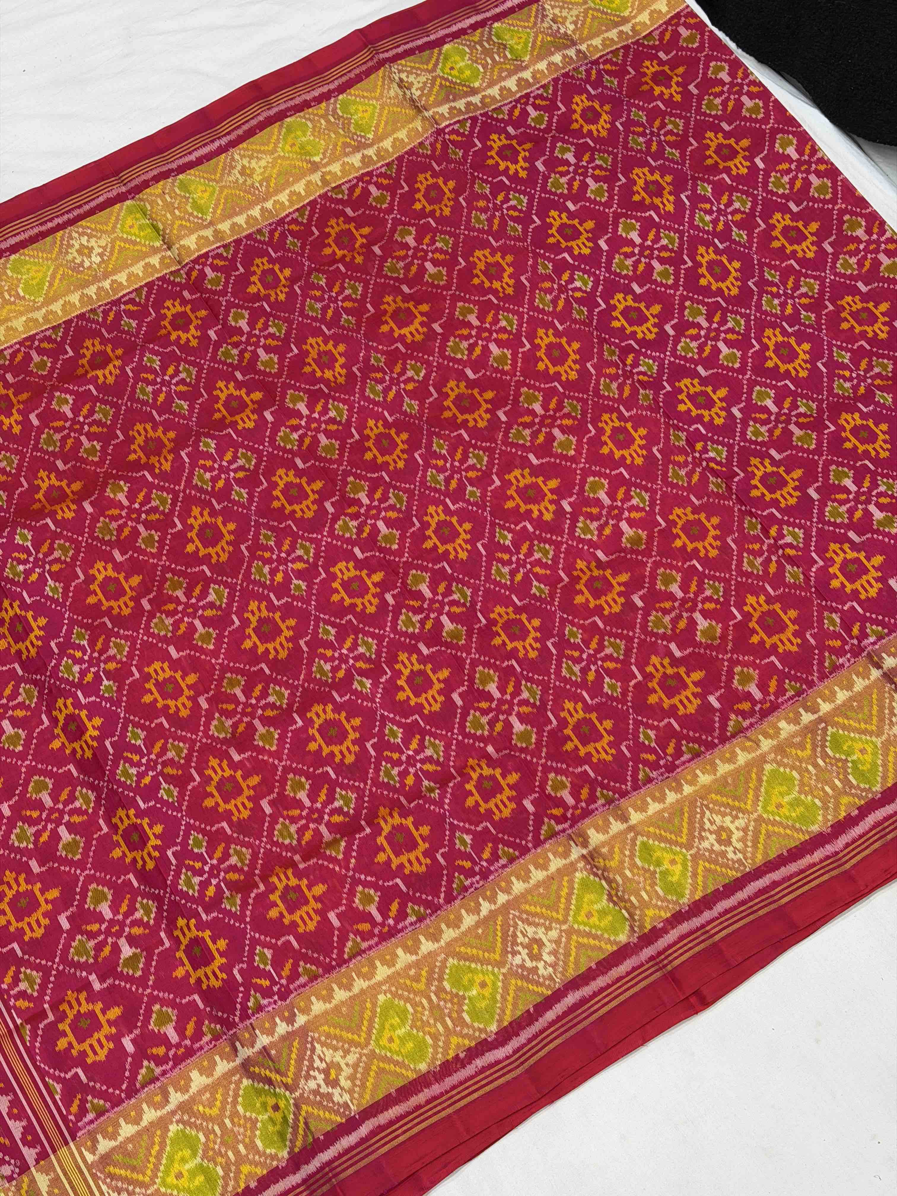 Pink & fusion of Panchanda Rani pink rajkoti Patola Saree