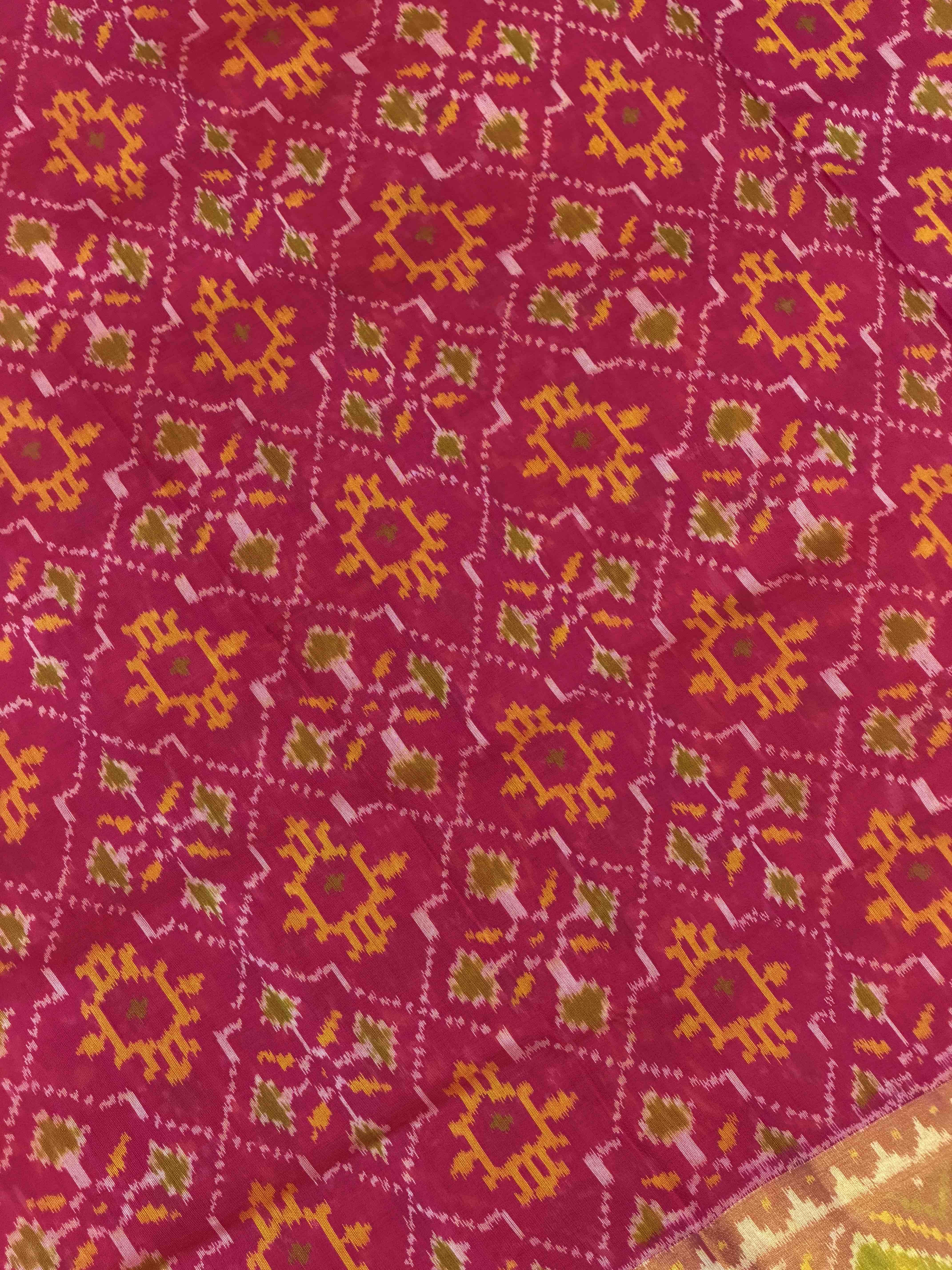 Pink & fusion of Panchanda Rani pink rajkoti Patola Saree