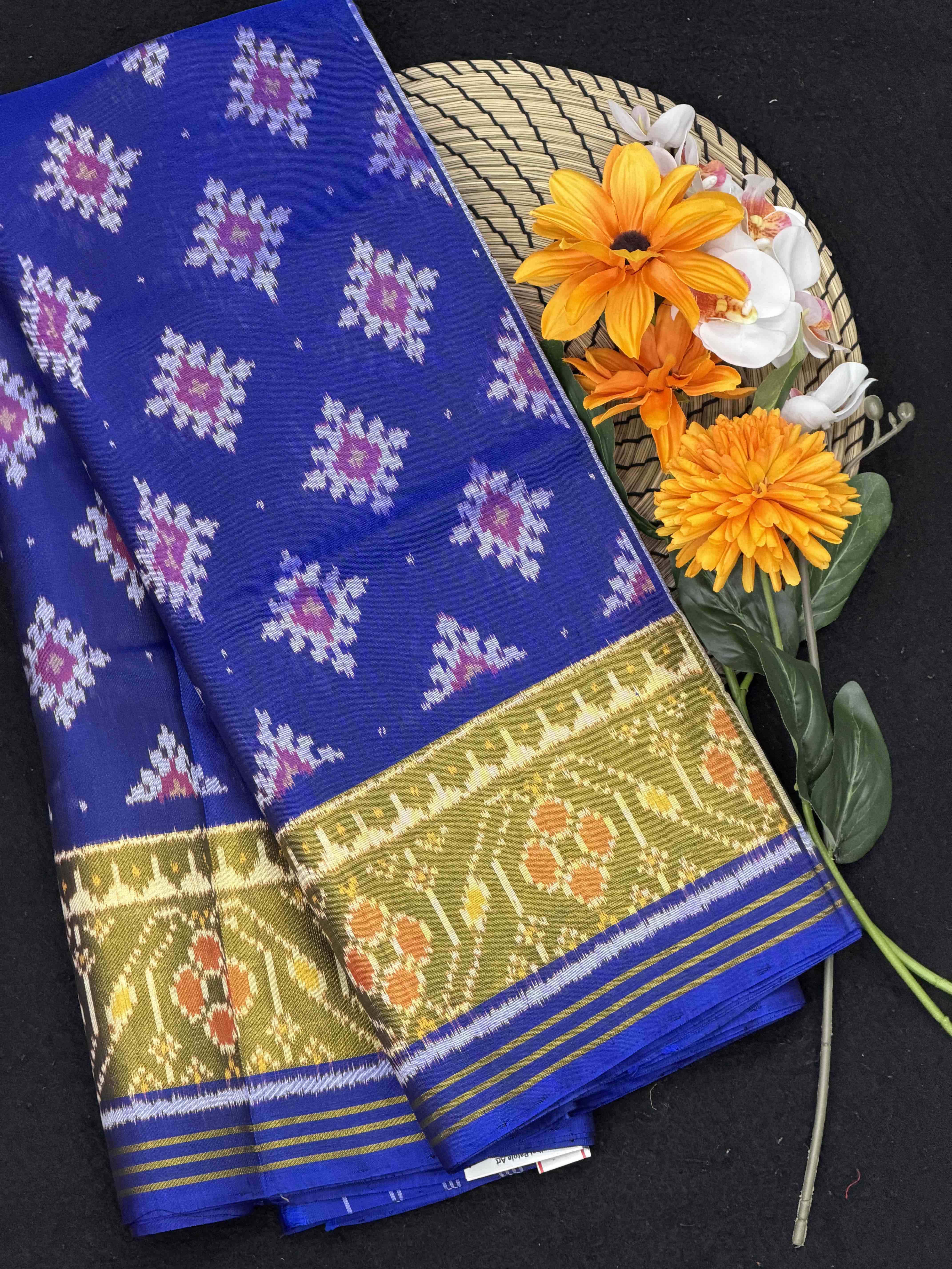 Chandabhat design tissue border Patola Saree