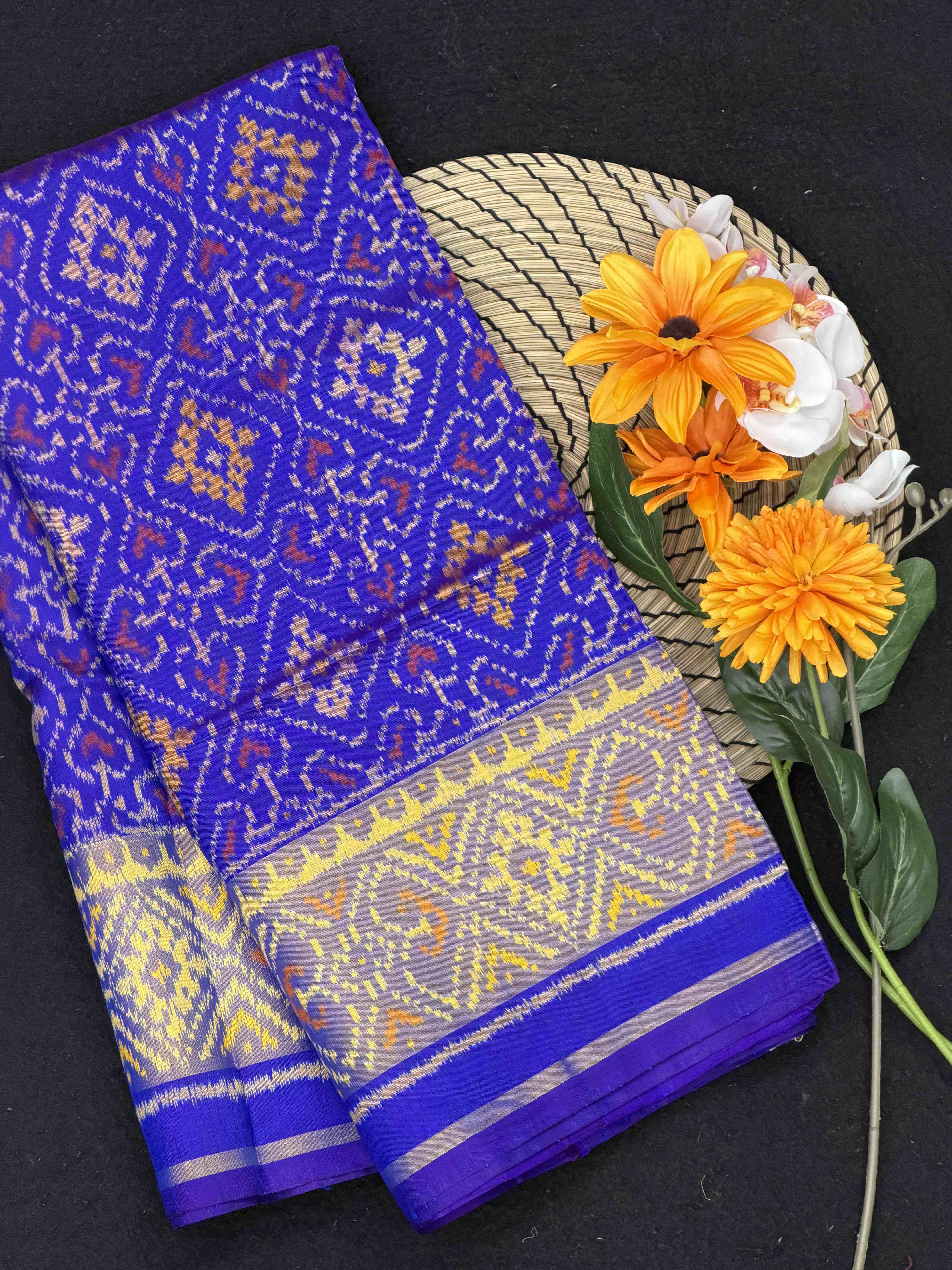 Purplish Blue Panchanda Rajkot Patola Saree