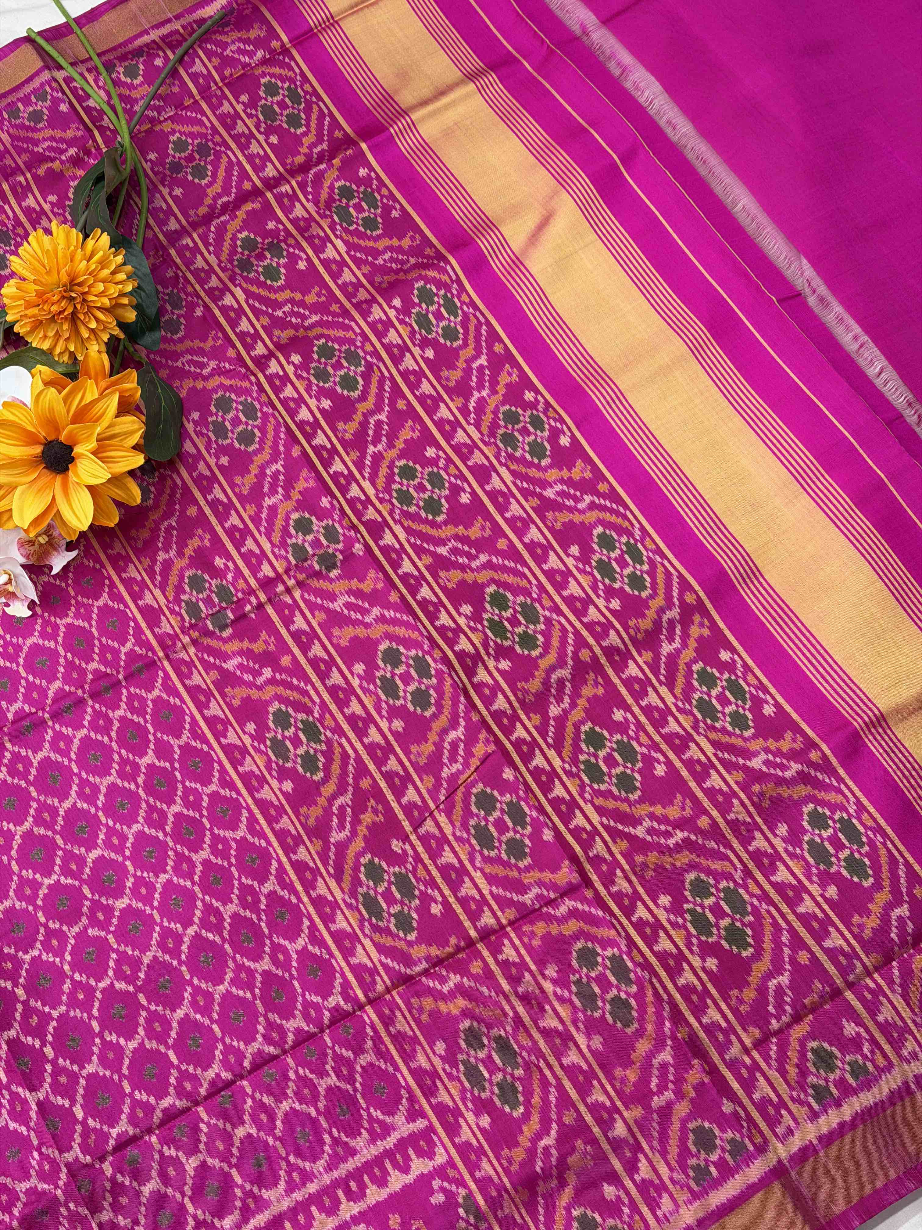 Pink Daliyabhat Rajkoti Patola Saree