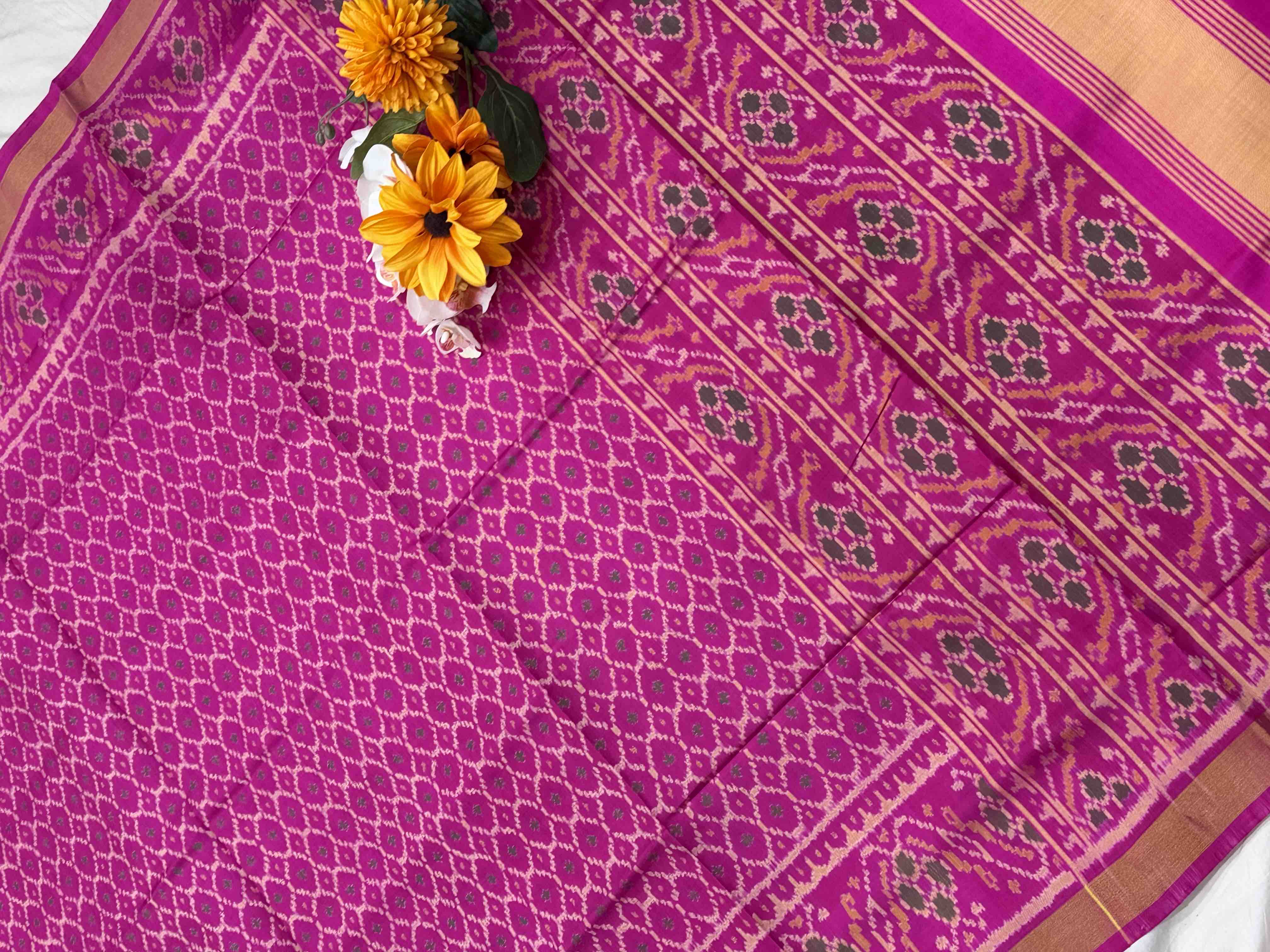 Pink Daliyabhat Rajkoti Patola Saree