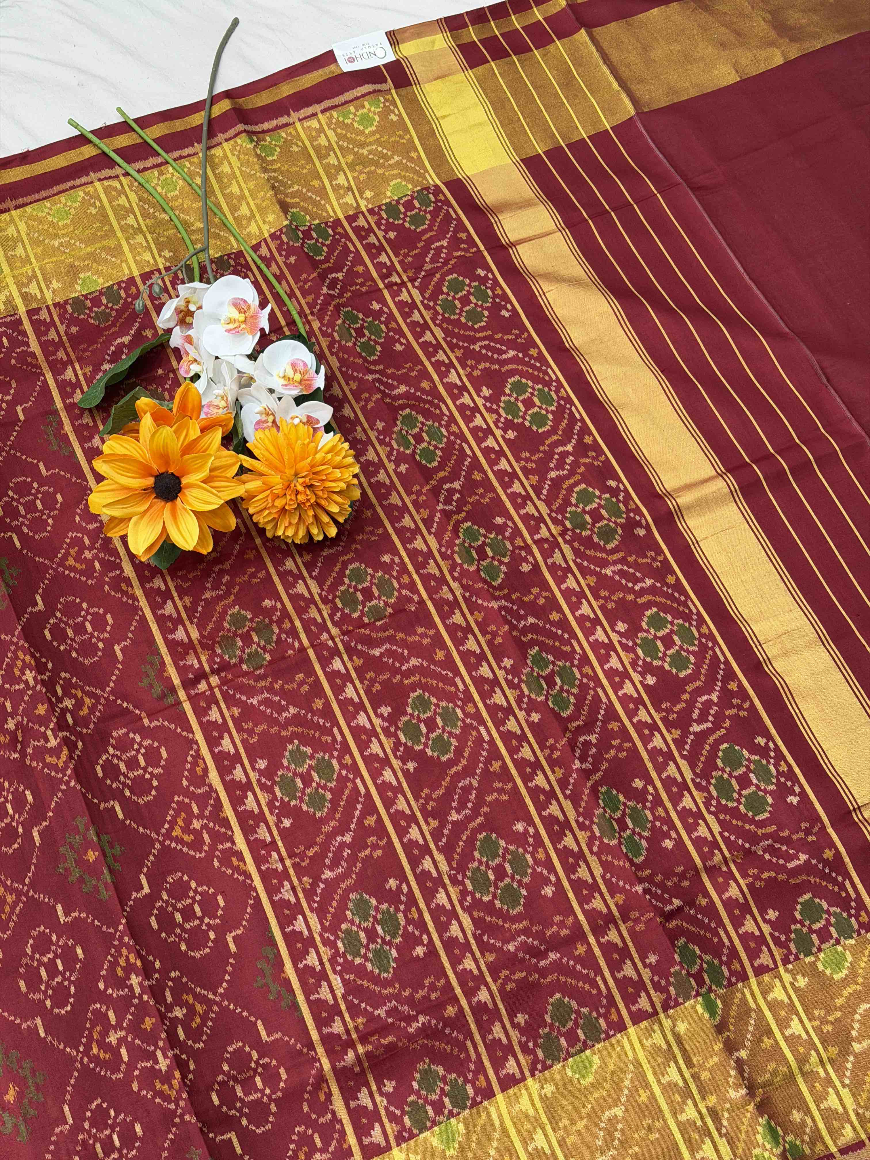 Panchanda design Rajkoti Patola saree tissue border