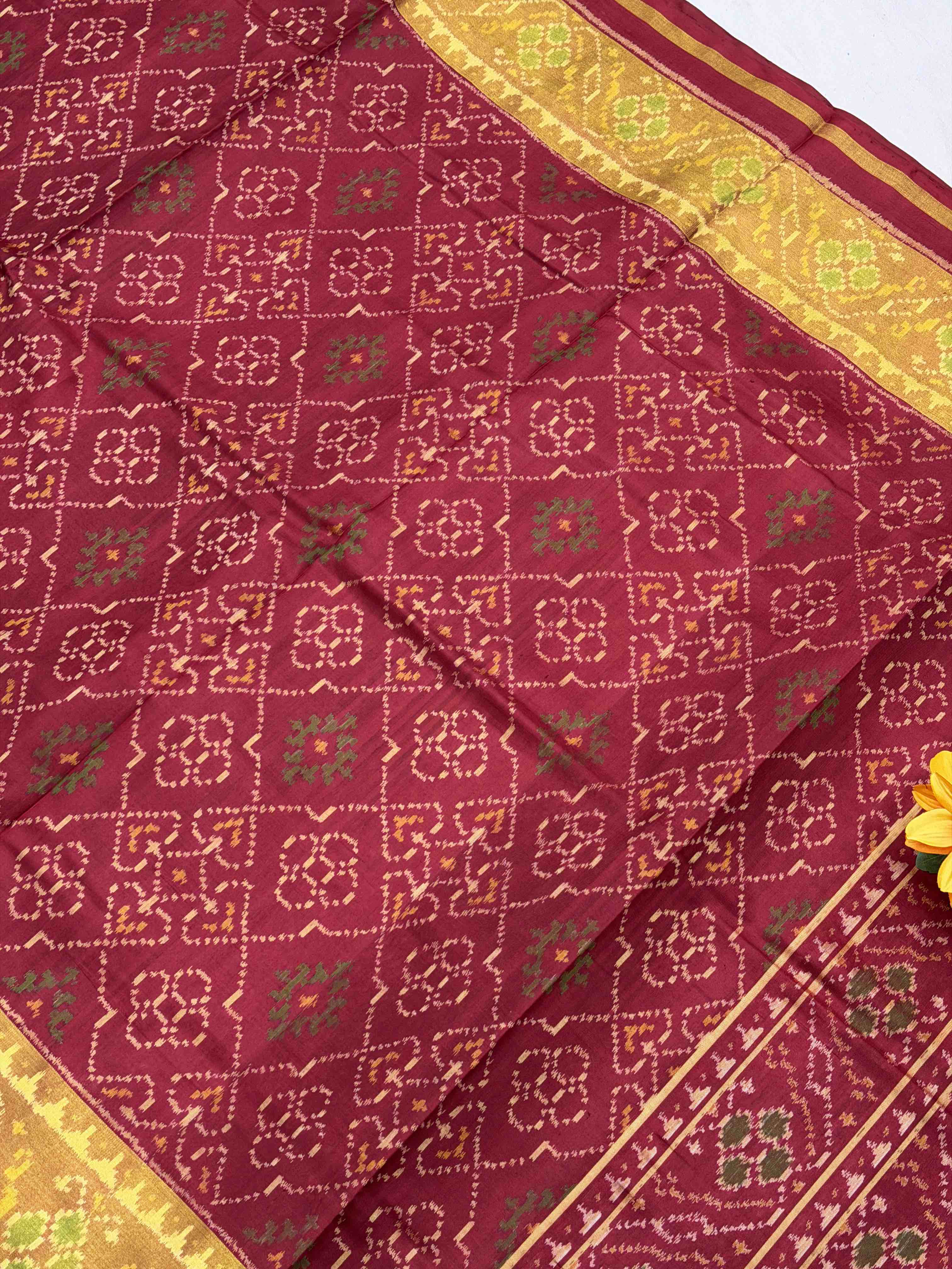 Panchanda design Rajkoti Patola saree tissue border
