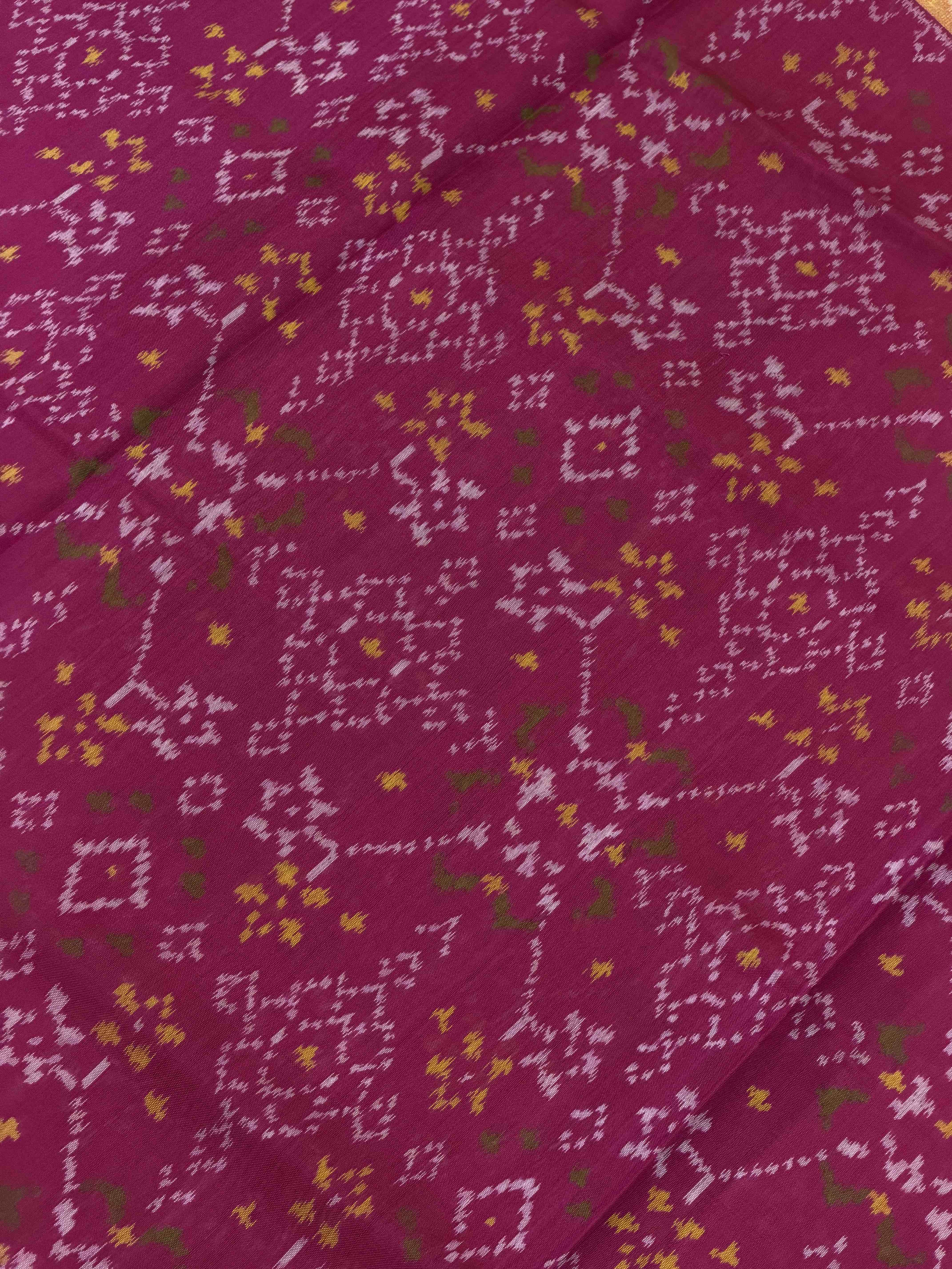 Pink Navaratan Tissue border Rajkot Patola Saree