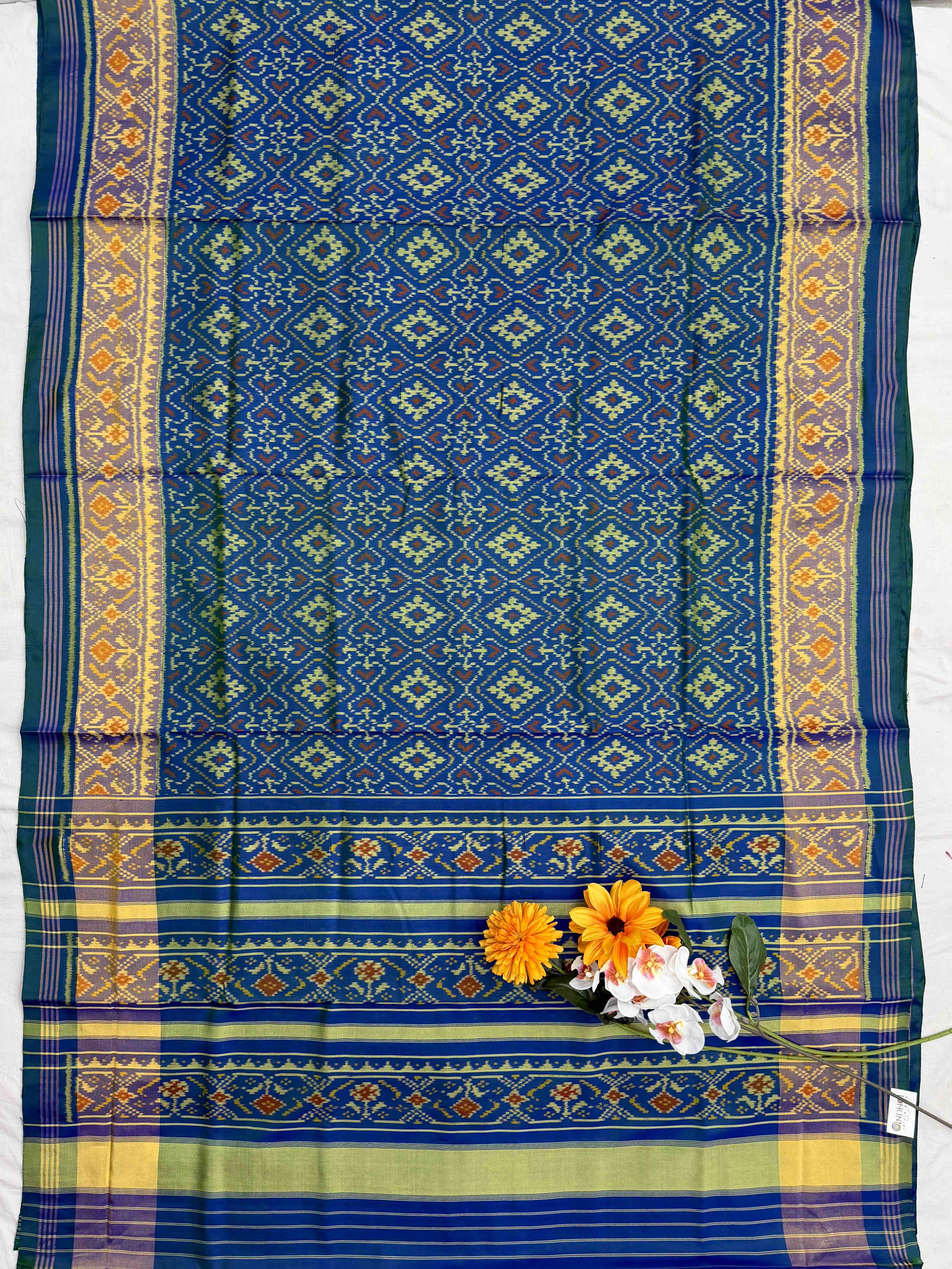 Peacock blue panchanda Rajkot Patola Saree