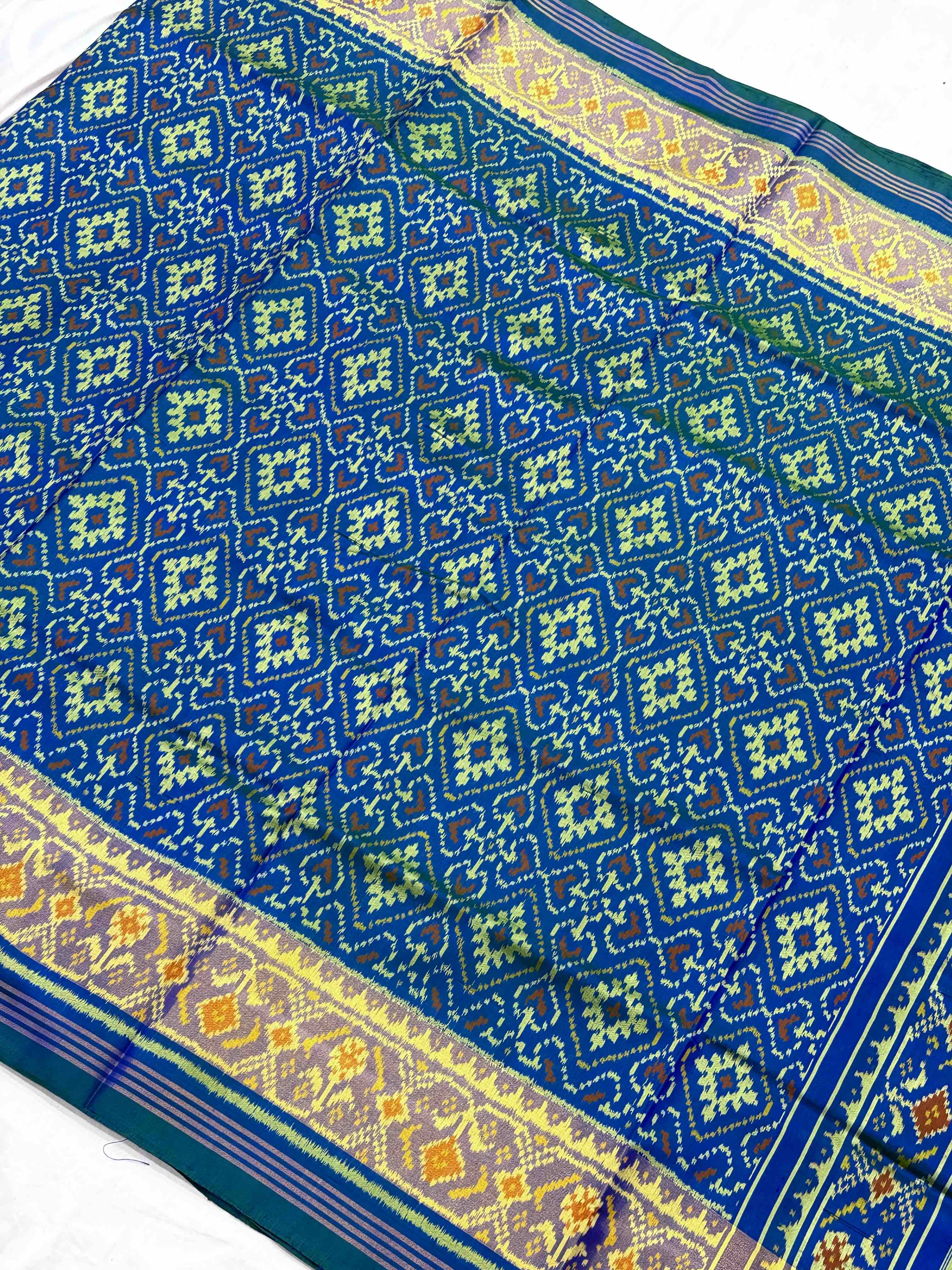 Peacock blue panchanda Rajkot Patola Saree