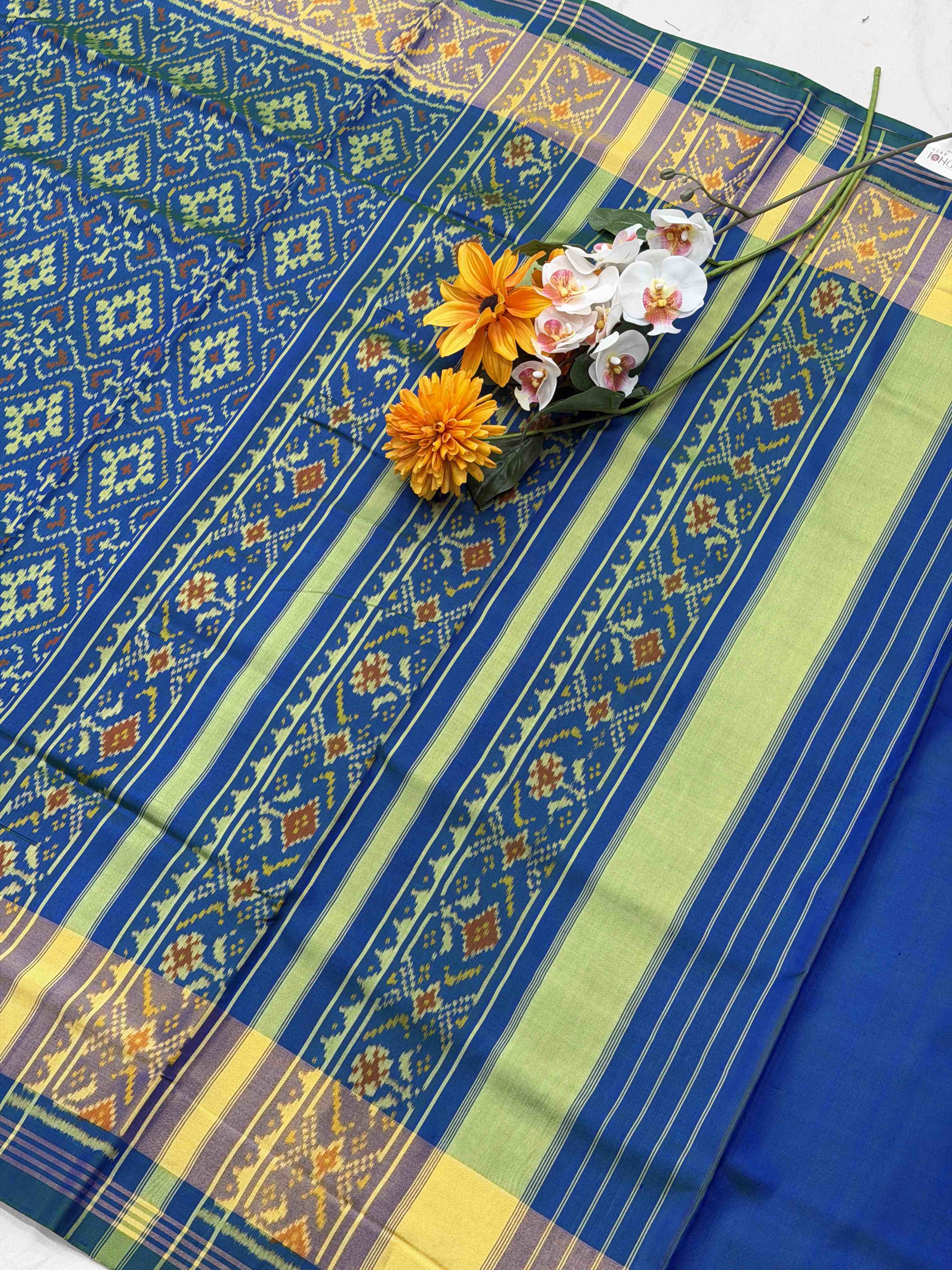 Peacock blue panchanda Rajkot Patola Saree