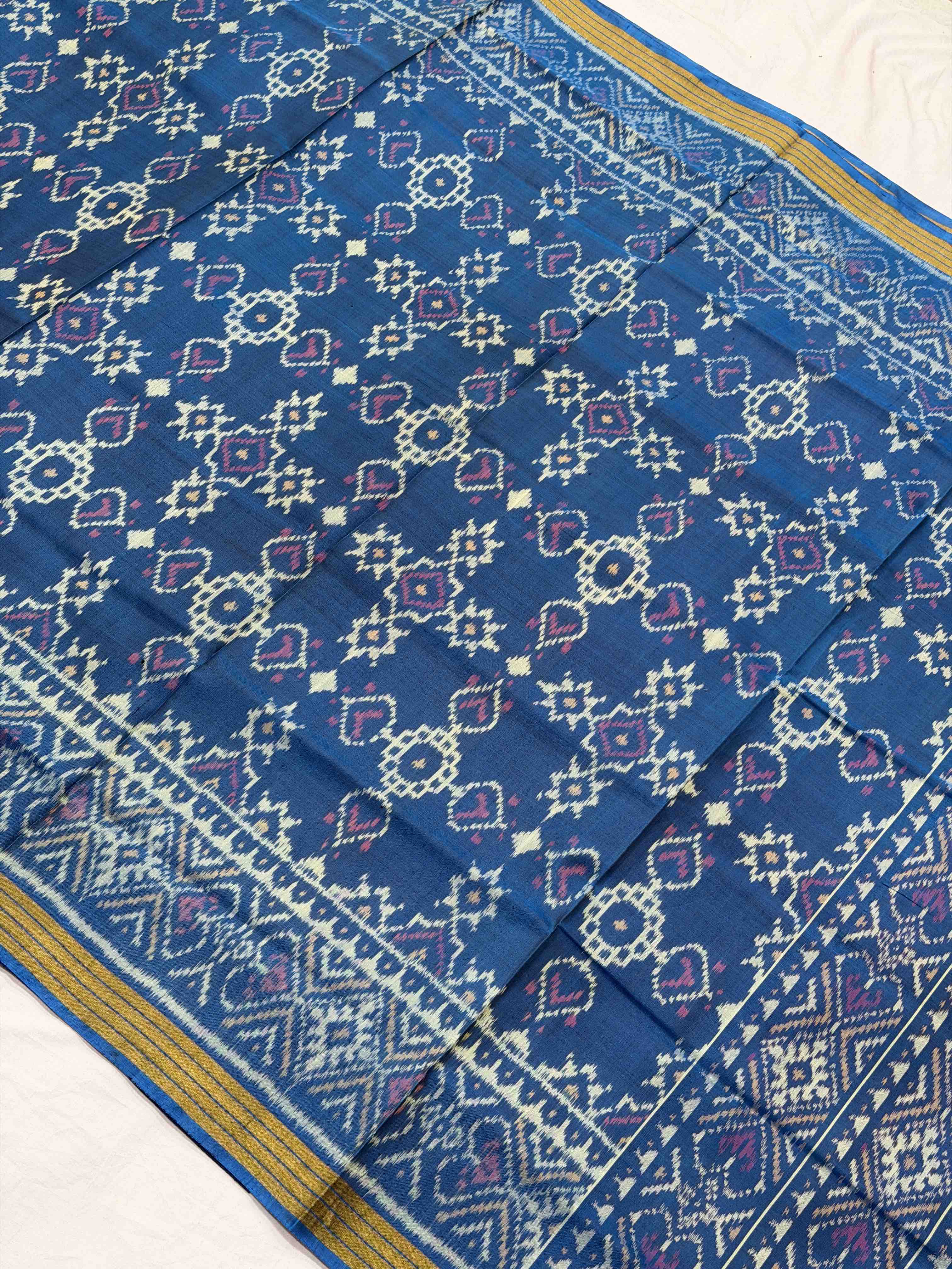 Turquoise Manekbhat Rajkoti Patola Saree